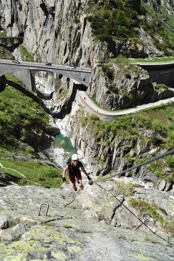 Barbara on the first cabled section