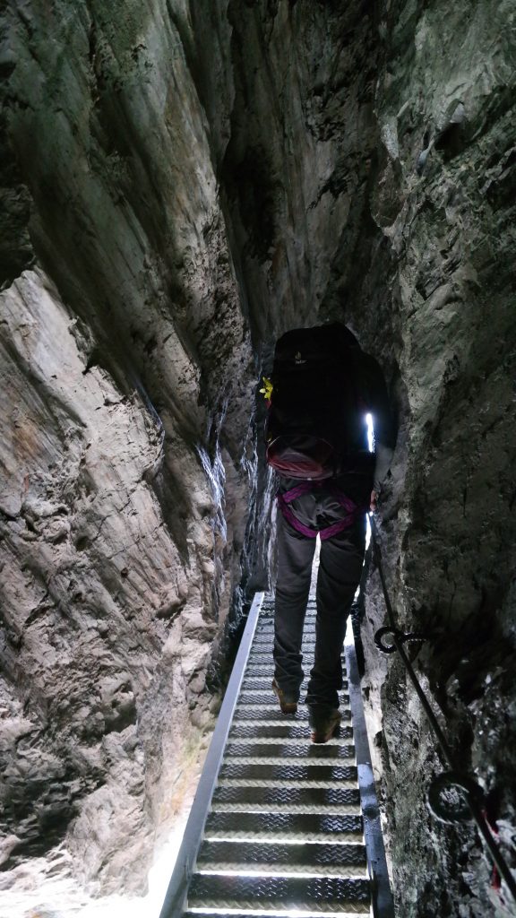 Light at the end of the tunnel - Klettersteig Pinut
