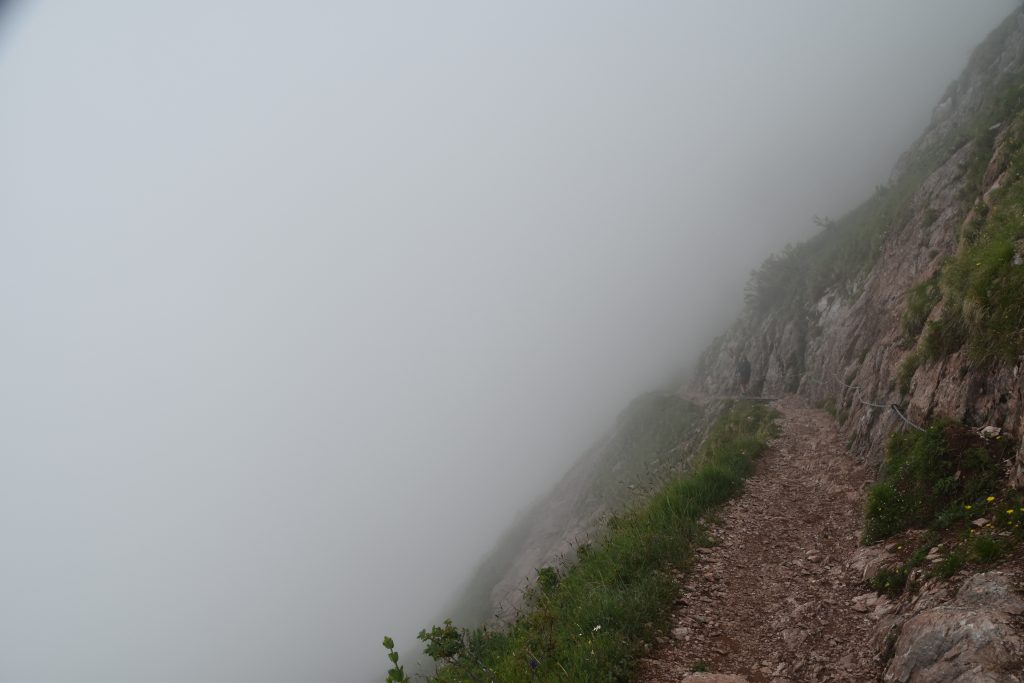 Barbara almost not visible ahead of me...