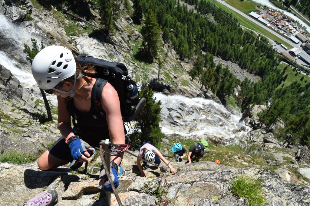 High on via ferrata La Resgia