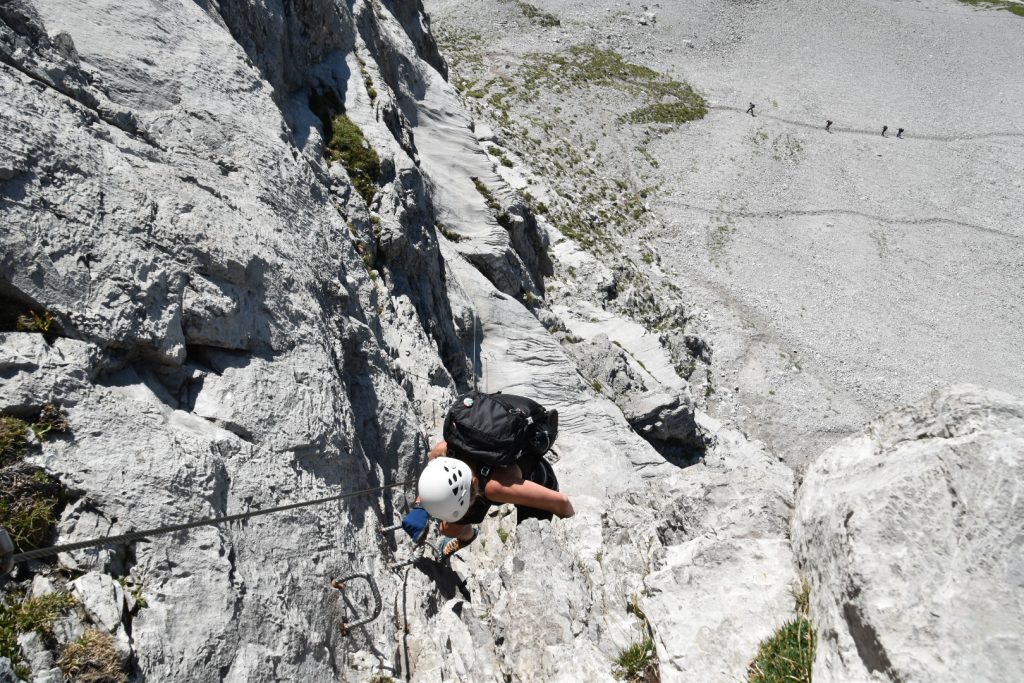 First challenge on via ferrata Sulzfluh