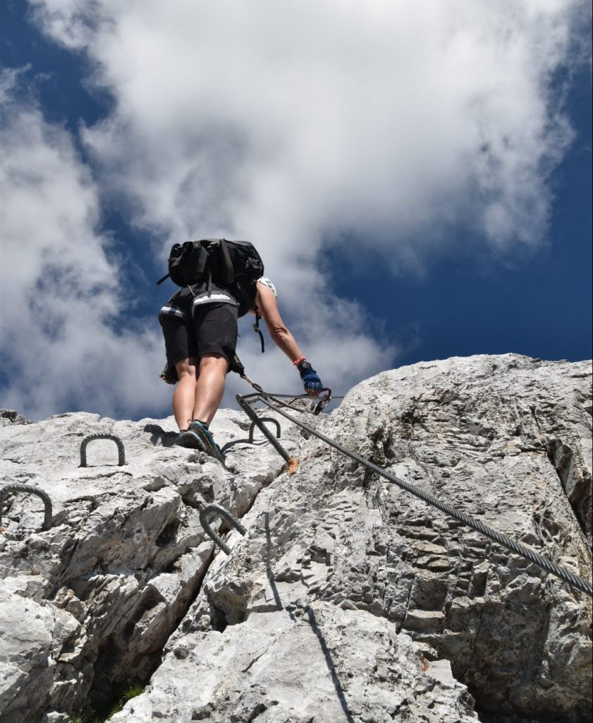 Topping out on via ferrata Sulzfluh