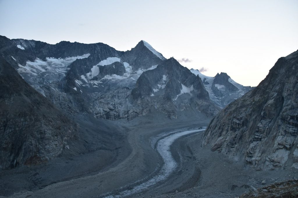 After sunset - looking to the Nesthorn from the Oberaletschhütte