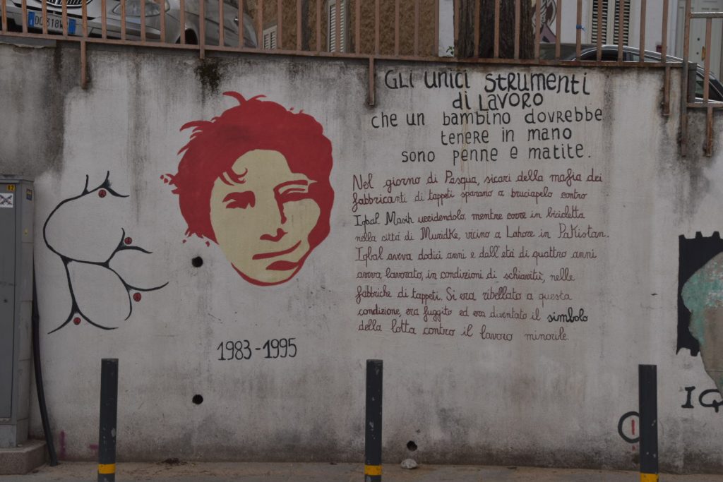 Iqbal Masih the boy who told the world about child slavery in Pakistan. Shot with a shotgun when he was out riding his bicycle with friends in 1995. 12 years old.