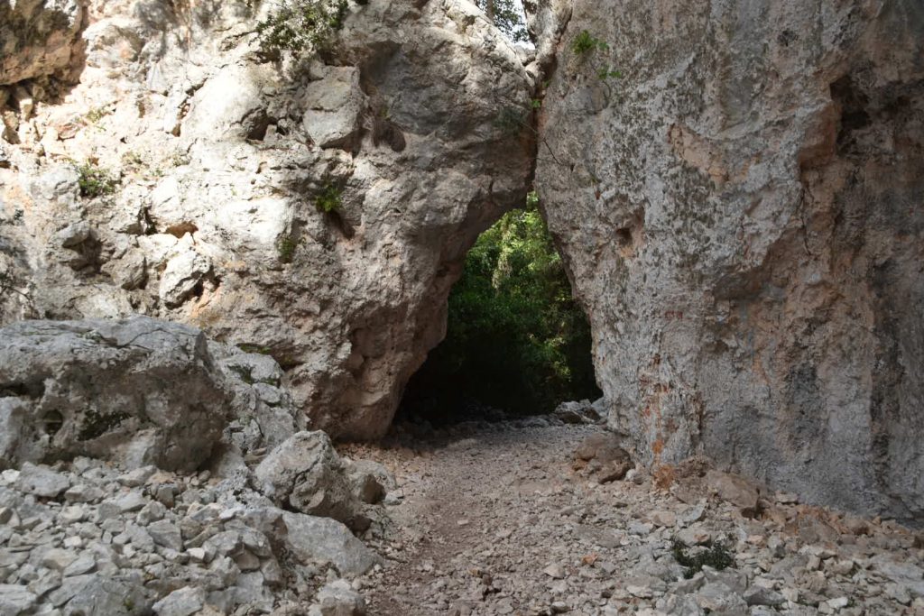 Natural arch on the path