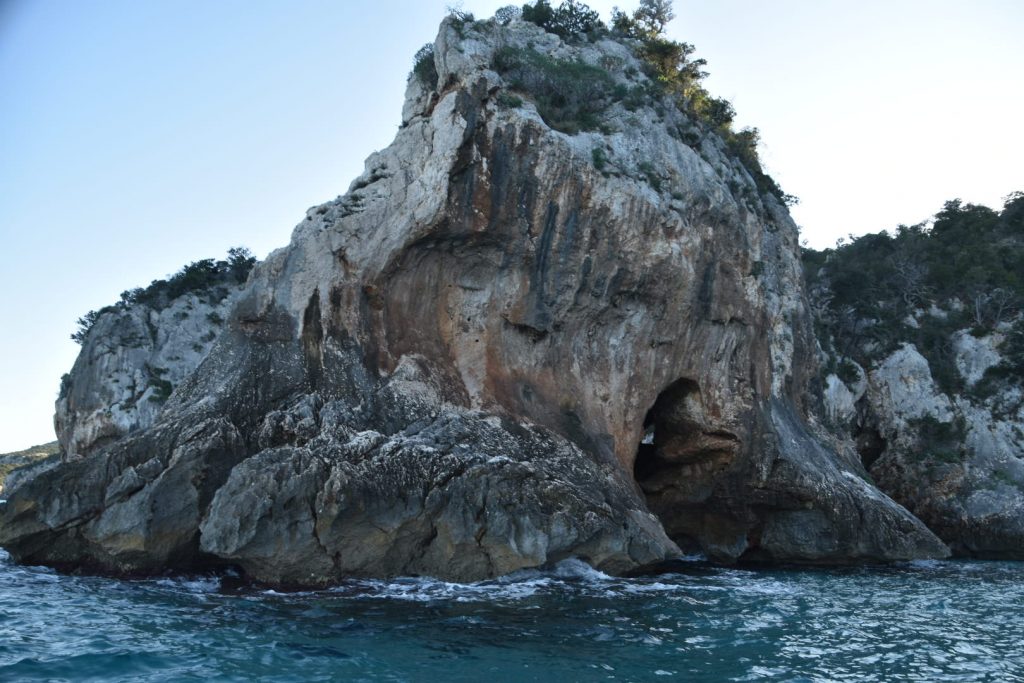Fascinating outcrop with cave entrance