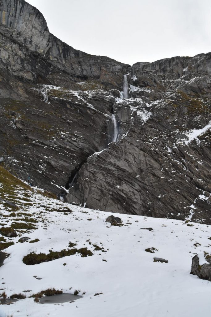 Waterfall gushing through chute