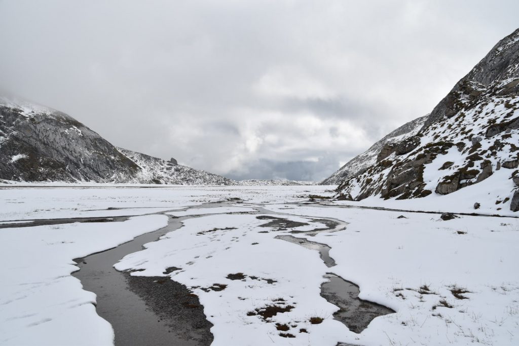 The rivers cutting through the snow cover
