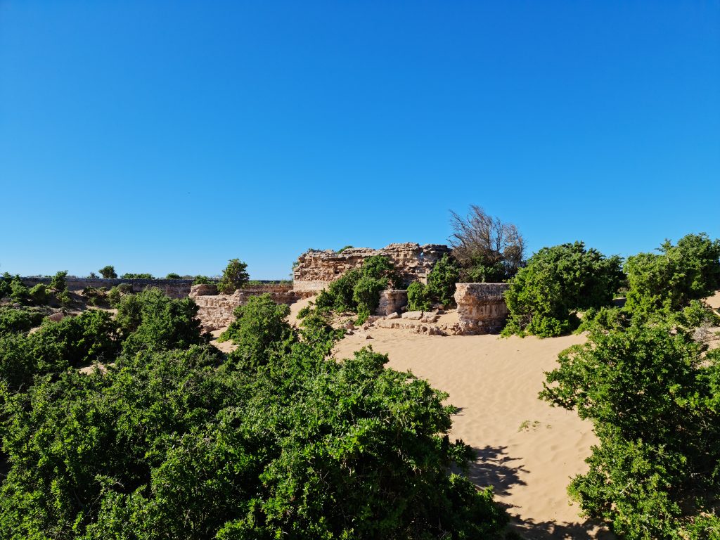 The castle made of sand retreating