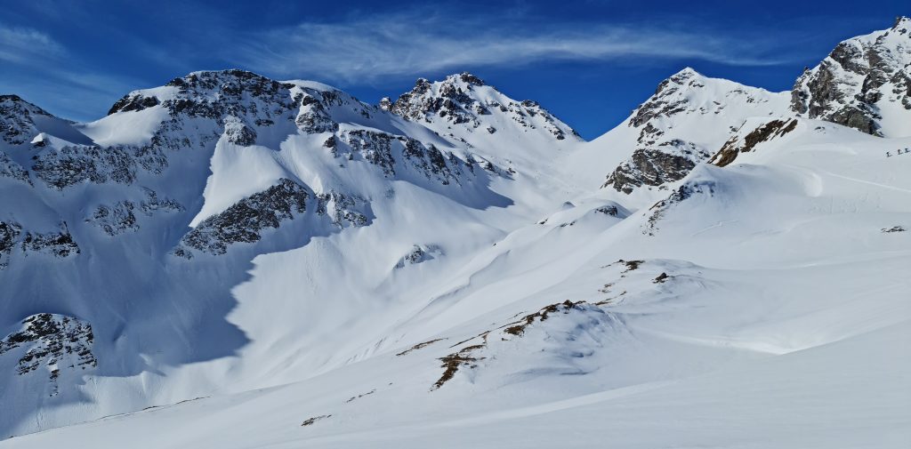 Our snowshoe trail to Wildsee went up the central valley