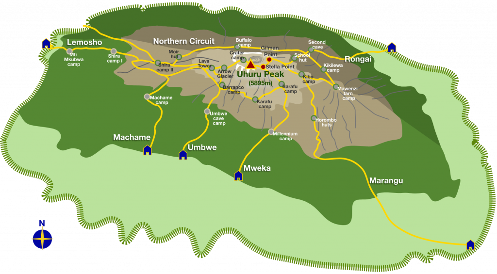 Kilimanjaro climbing routes