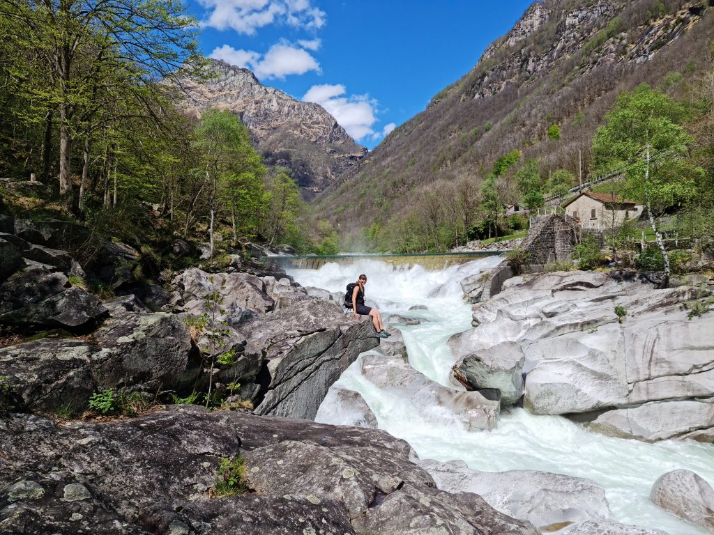 Meltwater rushing downstream
